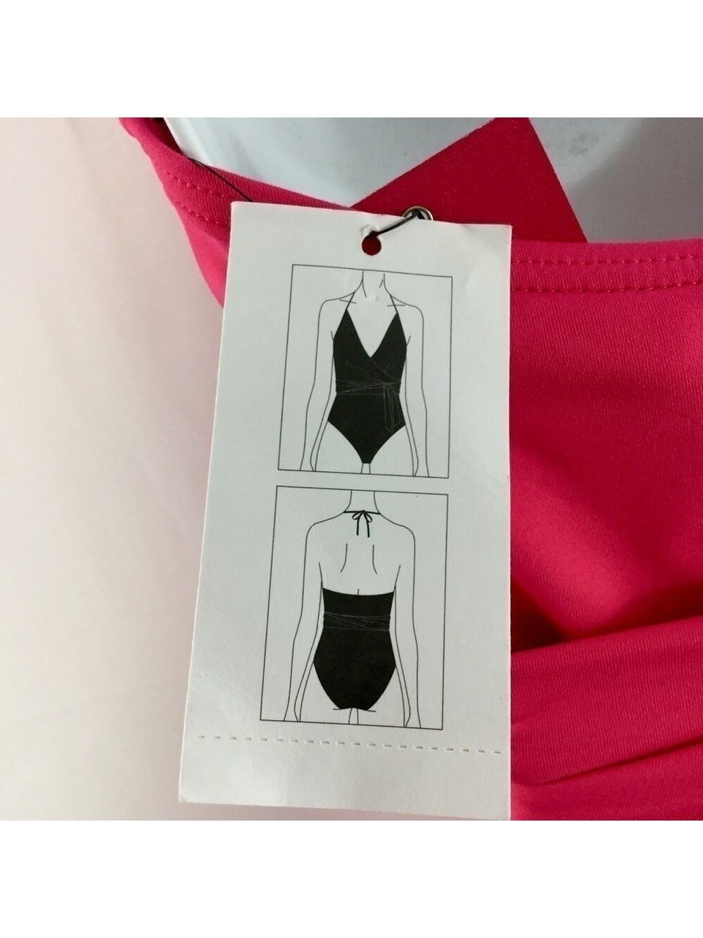 VINCE Camuto V-Neck Halter Wrap Tie One Piece Swimsuit Size 12 NWT - Picture 13 of 13